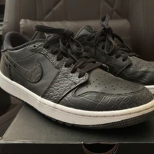Jordan 1 Golf Black Crocodile Spikeless